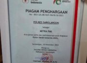 Polres Sarolangun Raih Penghargaan Palang Merah Indonesia.