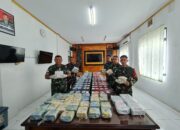 Satgas Yonkav 12/BC gagalkan penyeludupan dua karung narkoba Seberat 35 Kg dan 35 ribu butir Ekstasi.