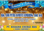 Direktur PT Bioagro Energi Mas, Bapak Indra Cahyono, Mengucapkanan Selamat Atas Pelantikan Anggota DPRD Kabupaten Sanggau periode 2024-2029.