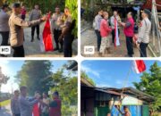 Gelorakan Semangat Kemerdekaan, Kapolres Bangka Barat Bagikan Bendera Merah Putih ke Warga