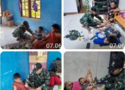 TNI Peduli Kesehatan Warga Perbatasan, Danramil Meliau Laksanakan Perawatan Pasca Khitan di Entikong