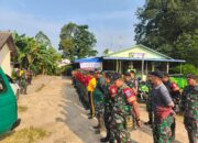 Kodim 1204/sanggau giat bhakti sosial memersihkan Sungai didusun liku.