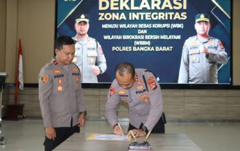 Polres Bangka Barat Deklarasikan Zona Integritas, Tegaskan Komitmen Menuju WBK dan WBBM