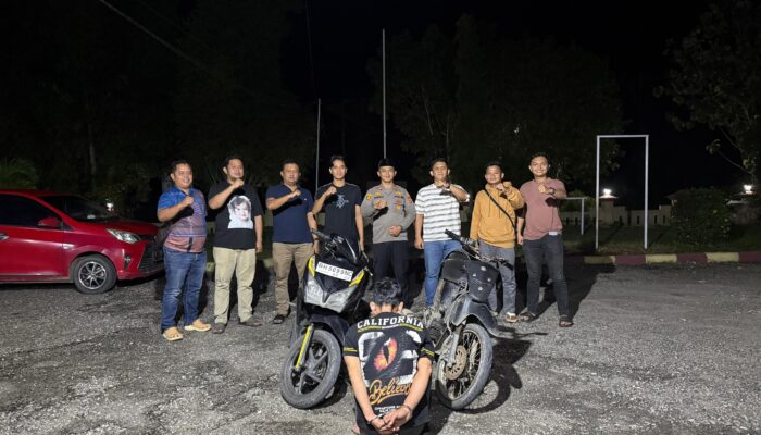 Tim Srigala Batas Polsek Pelawan Singkut Ringkus Pelaku Curanmor, Sembunyi di Pondok Sawit