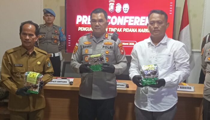 Hampir 60 Kg Sabu Digagalkan, Prestasi Terbesar Polres Sintang Bongkar Sindikat Antarwilayah