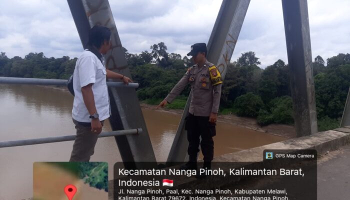 Dua Batang Besi Pengaman Jembatan Melawi II Hilang, Polsek Nanga Pinoh Selidiki Dugaan Pencurian