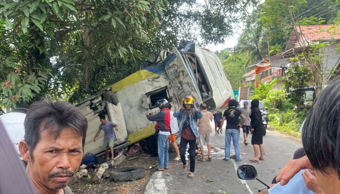 BREAKING NEWS: Bus Damri Rute Sintang–Pontianak Alami Kecelakaan di Penyeladi, Informasi Korban Masih Simpang Siur