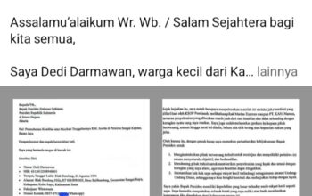 Kapal Tunggal Penghidupan Tenggelam, Surat Terbuka Dedi Darmawan untuk Presiden Prabowo Viral di Media Sosial