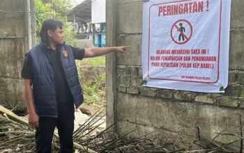 Satuan Unit Reskrim Polsek Kelapa Pasang Spanduk Himbauan Kamtibmas di PT. Timah Nusantara.