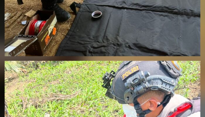 Satbrimob Polda Kalbar m Melaksanakan kegiatan Penghancuran UXO (Unexploded Ordnance