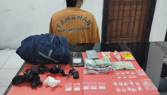 Ibu Rumah Tangga di Parittiga Ditangkap, Polres Bangka Barat Amankan 23 Paket Sabu