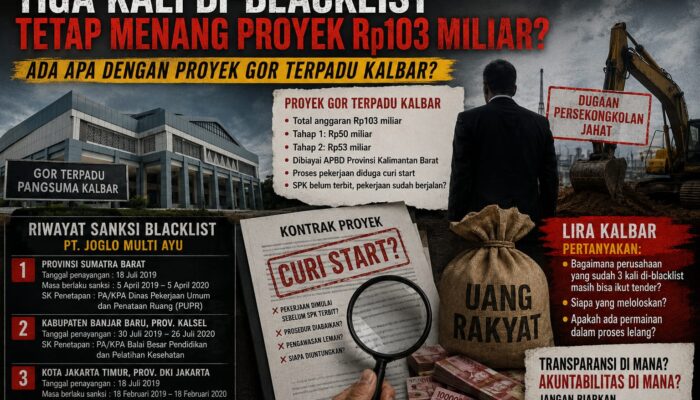 Tiga Kali Tersandung Sanksi Blacklist, PT Joglo Multi Ayu Tetap Menang Proyek GOR Terpadu Kalbar Rp103 Miliar: LIRA Soroti Kelemahan Pengawasan Tender