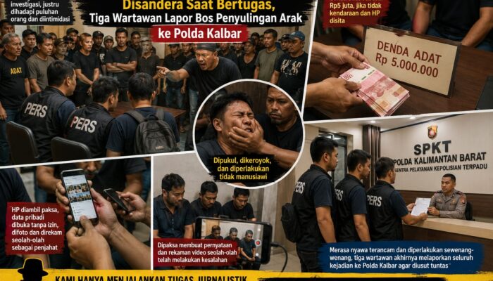 Diduga Dikeroyok, Dipaksa Bayar Denda Hingga Disandera Saat Bertugas, Tiga Wartawan Lapor Bos Penyulingan Arak ke Polda Kalbar