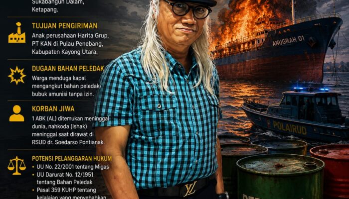 Ledakan KM Lautan Anugrah 01 Tewaskan Dua Orang: Dugaan BBM Ilegal & Bahan Peledak Tanpa Izin, Sorotan Mengarah ke PT KAN Harita Group