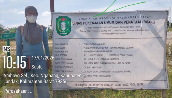 BPK RI, Kejagung, dan KPK Diminta Audit Menyeluruh Proyek Jalan Nahaya Amboyo serta Rehabilitasi 33 Titik Jembatan di Kalimantan Barat