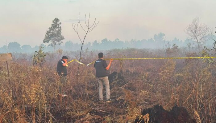 Lahan Karhutla 4 Hektare di Depan SMAN 4 Sungai Raya Disegel Polisi