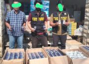 Tim Gabungan Intel Korem 045 Garuda Jaya Dan Tim Bea Cukai Pangkalpinang Berhasil Mengagalkan Peredaran Rokok Ilegal Di Desa Tua Tunu