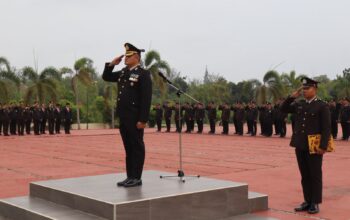 Pengibaran Bendera Merah Putih HUT ke-81 RI Digelar di Polres Bangka Barat