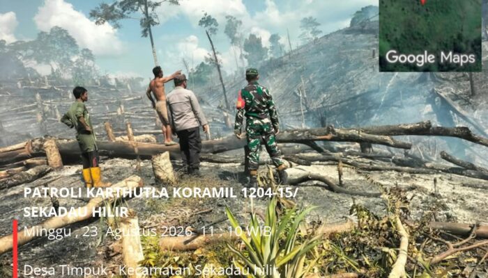 Koramil 1204-15/Sekadau Hilir Tanggap Karhutla, Dua Titik Kebakaran Berhasil Dipadamkan